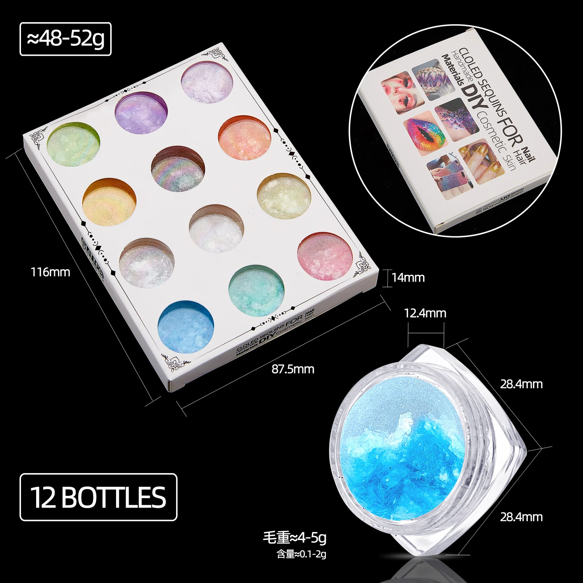 2025 Nuovi gioielli polarizzati ultrasottili con paillettes in argento dorato per manicure con pezzi schiacciati lucidi