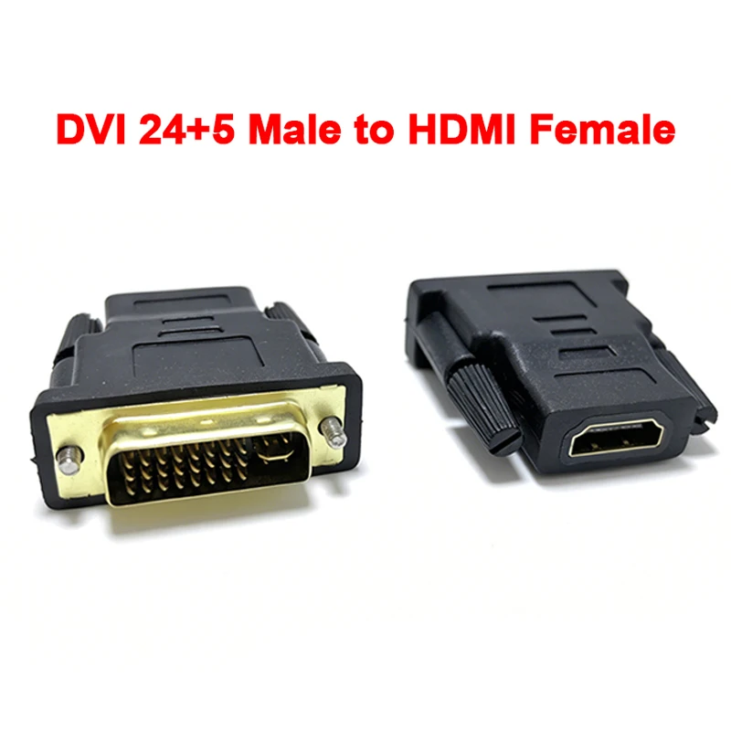 DVI 24+5 Male to HDMI-compatible Female Adapter Gold Plated Plug 1080P Video Converter for HDTV Projector Monitor