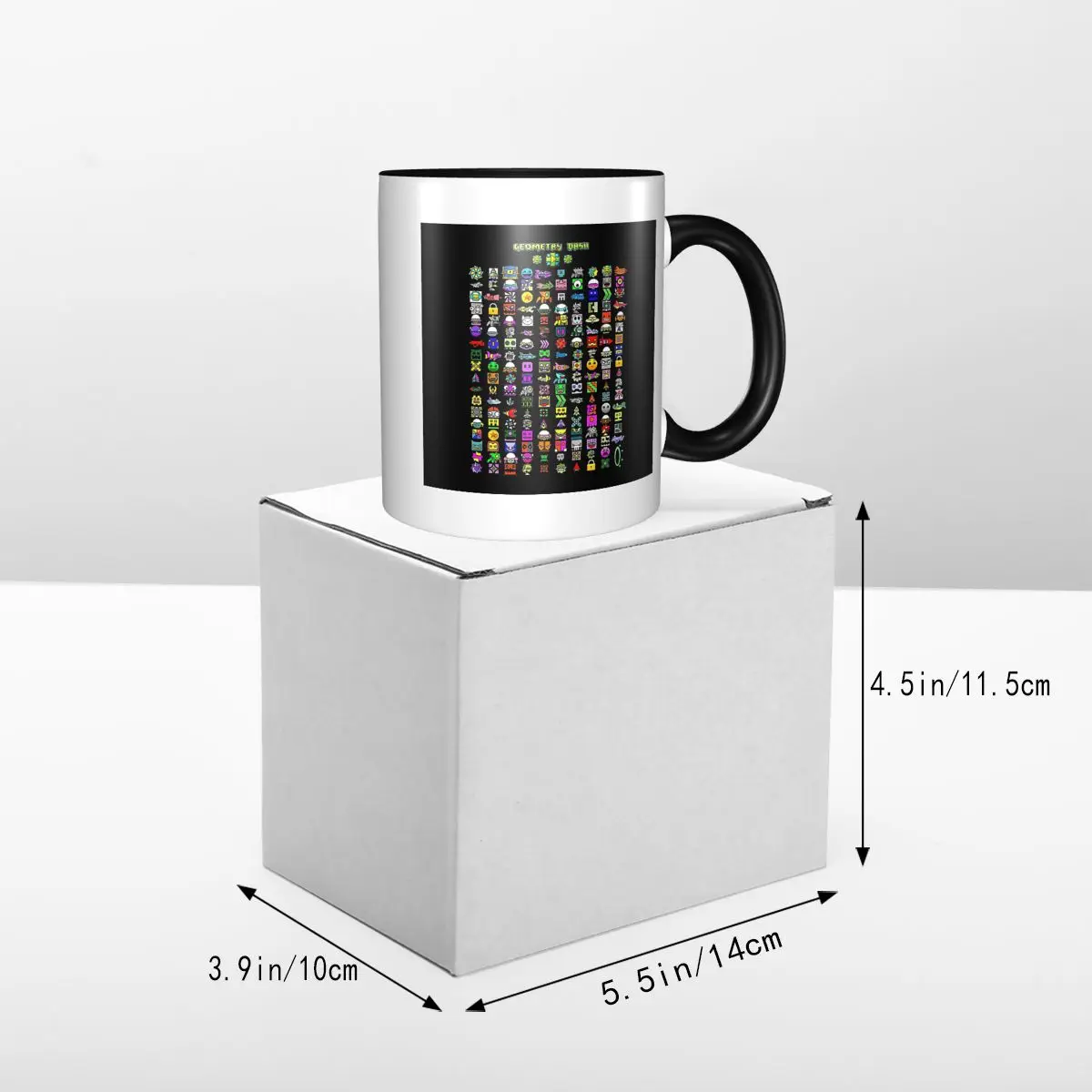 لعبة فيديو الهندسة داش القدح مضحك أكواب القهوة السيراميك أكواب الشاي كوب حليب درينكوير هدايا للأصدقاء #5