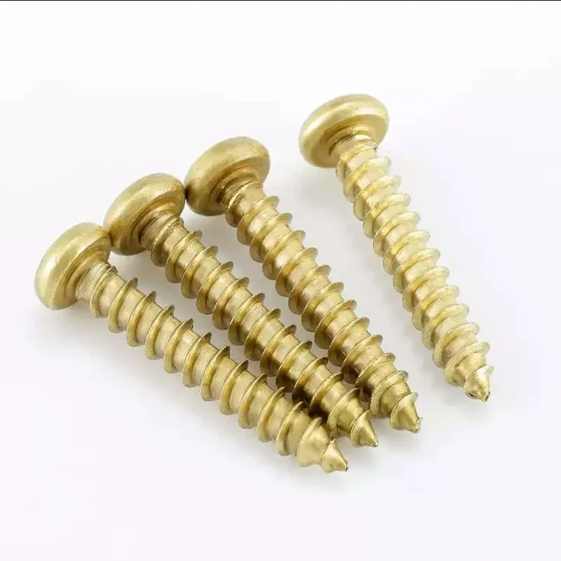 M3 M3.5 M4 M5 M6 Furniture Screw GB845 Brass Copper Cross Recessed Phillips Pan Head Self-tapping Screws Wood Screws