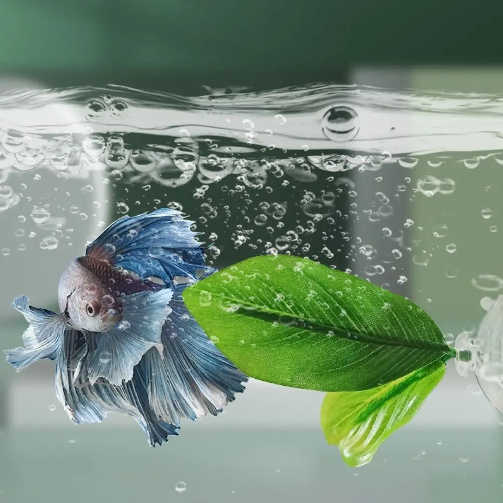 Plastic Betta Fish Rest Leaf Simulated Lotus Leaves/Artificial Leaf Suction Cup Fish Spawning Ornamental Plant