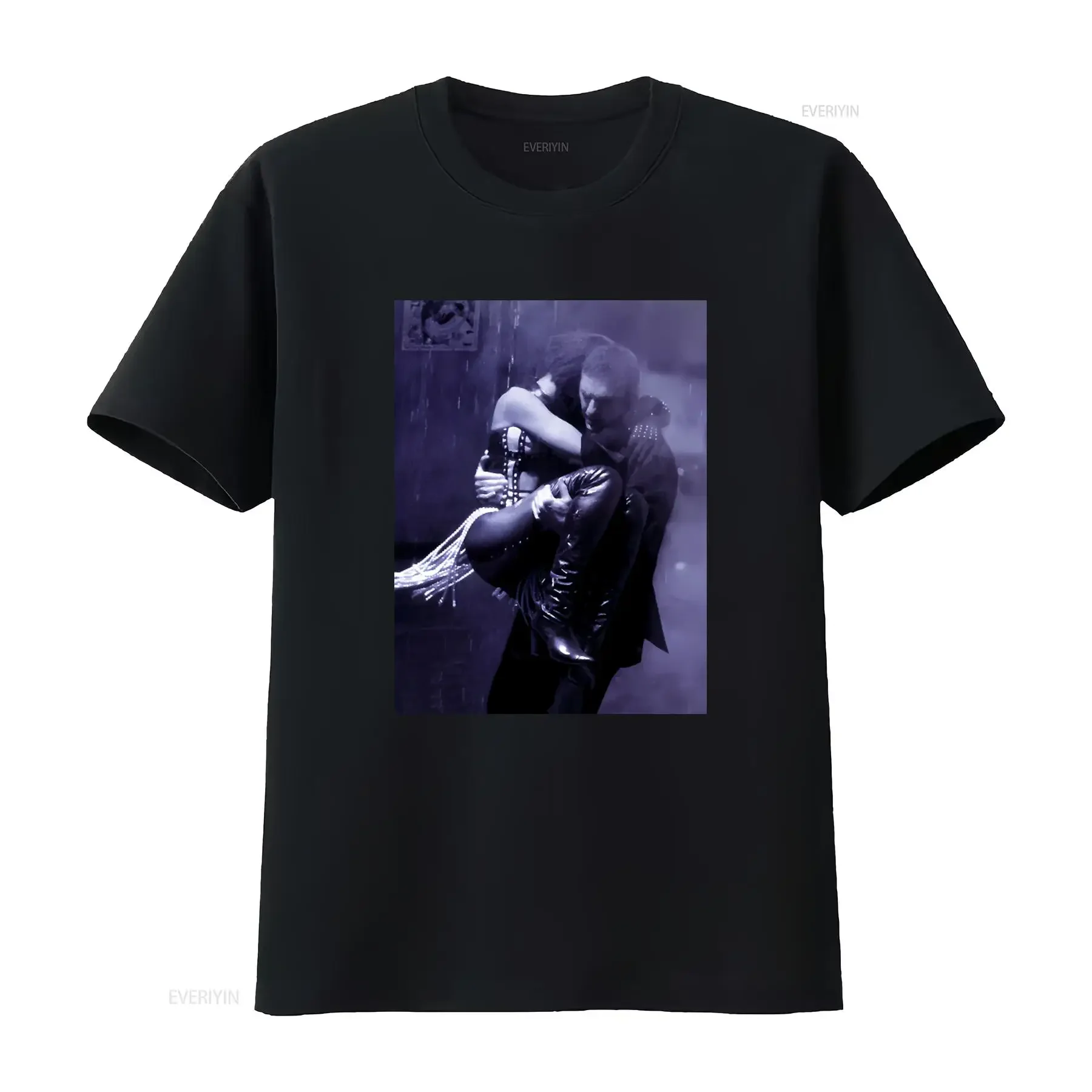 Vintage Retro The Bodyguard Movie Print T Shirt Whitney Houston Kevin Costner Romantic Scene Design vintage Washed