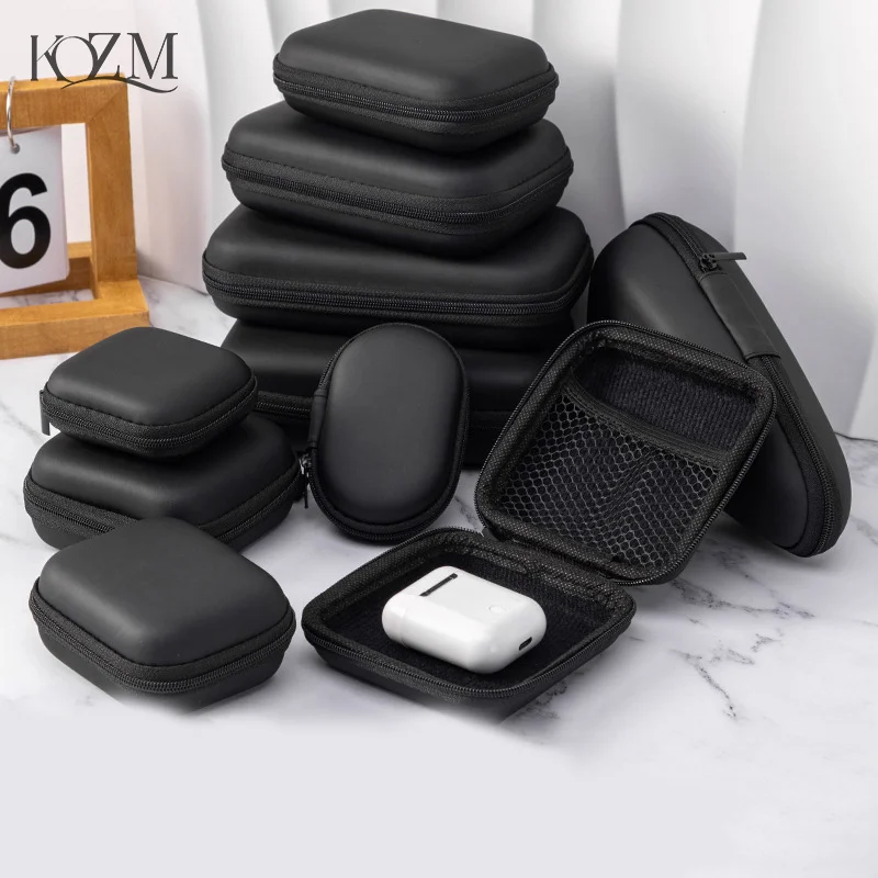 Portable Mini 3C Hard Shell Digital Gadgets Storage Bag Artificial Leather Earphone Charger Case Data Cable U Disk Organizer