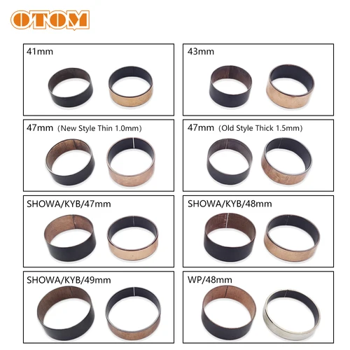 Imagen 2 del producto Buje de horquilla de motocicleta, 4 piezas, Universal, 41mm, 43mm, 47mm, 48mm, 49mm, rieles de guía externos, piezas de reparación de suspensión de choque delantero