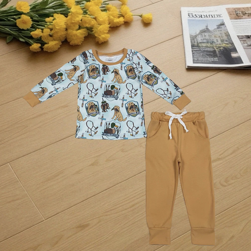 

9.25 Kids Winter Clothes For Boys Baby Boys Ducks Dogs Hunting Top Pants Southern Pajamas Sets