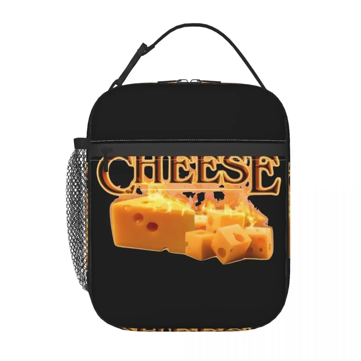 Cool Fire Cheese Insulated Lunch Bag Popular Cheese Meme Food Container Bags Reusable Cooler Thermal Lunch Box For Work