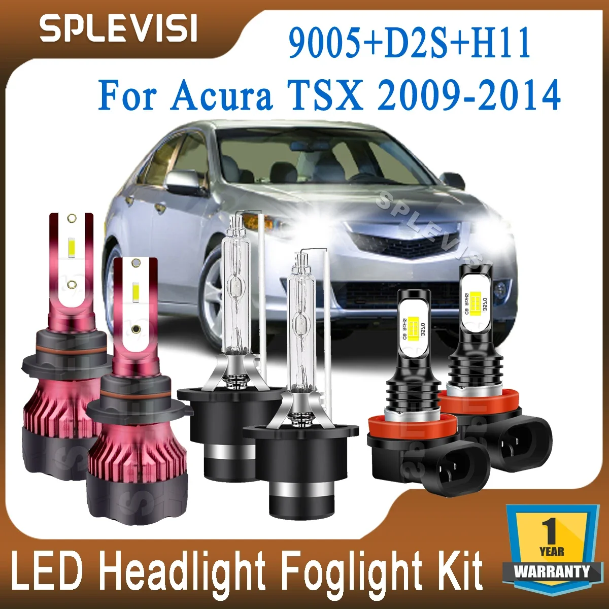 

Headlight Foglight Kit For Acura TSX 2009 2010 2011 2012 2013 2014 9005/HB3 LED High Beam D2S Xenon Light Low Beam H11 Foglight