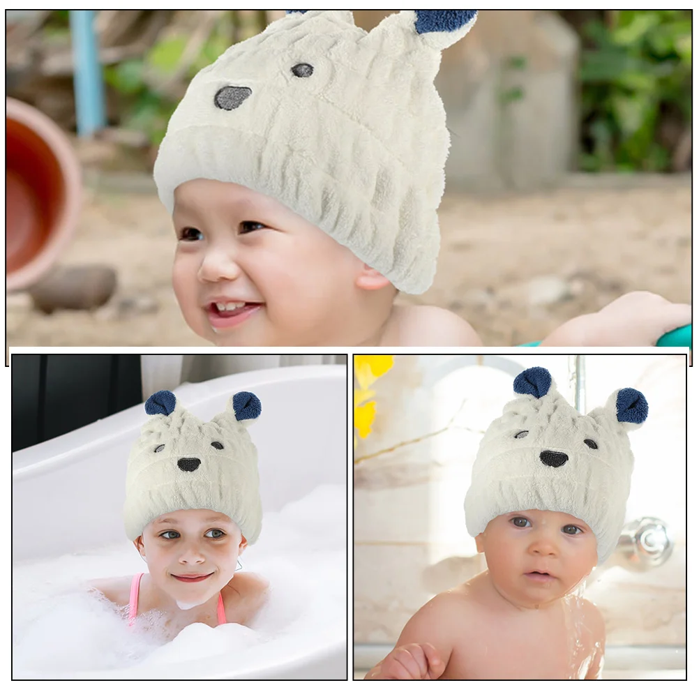

2pcs Hair Drying Towel Wrap Coral Fleece Fast Drying Head Cap For Girls Cute Turban Wet Hair Shower Hat Lightweight