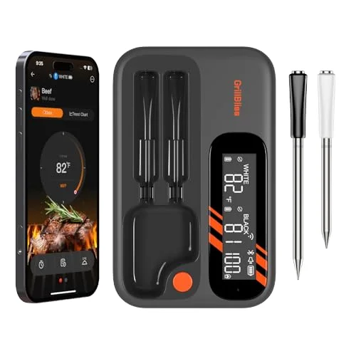 

5G Wi-Fi Bluetooth 5.4 Wireless Meat Thermometer Digital IP67 Dual Probes Backlight LCD Display for BBQ Thermometer