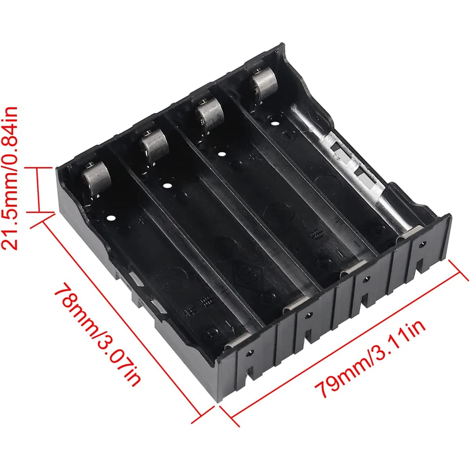 18650 pojemnik na baterie, gniazdo 1/2/3/4 x pojemnik na baterie 3.7V z pinem do projektów PCB DIY pojemnik na baterie