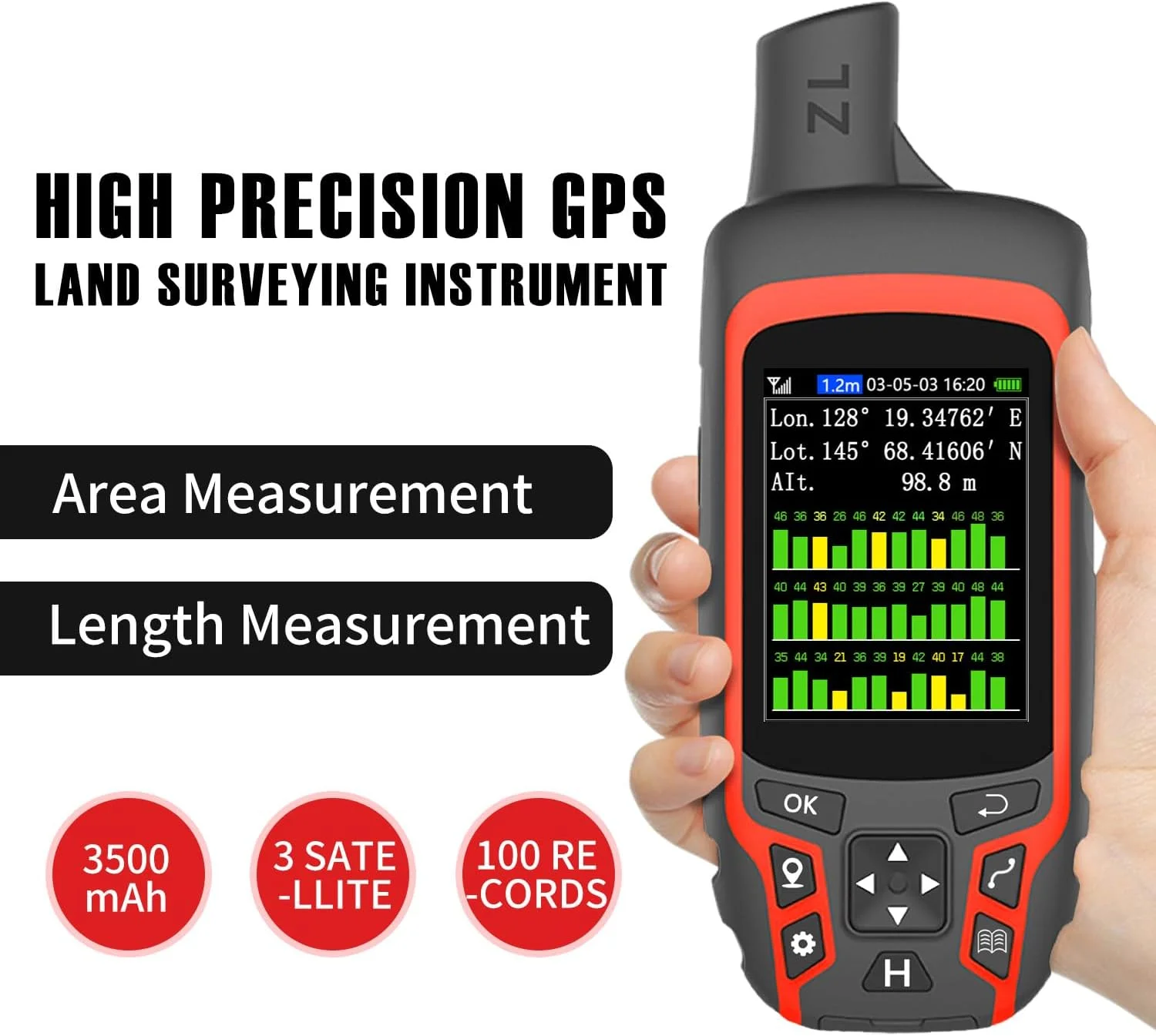 

ABZV-ZL166 Ручной Land-метр с GPS, высокая точность для измерения зоны, сада, сельскохозяйственных угодий, GPS-наземного геодезического оборудования