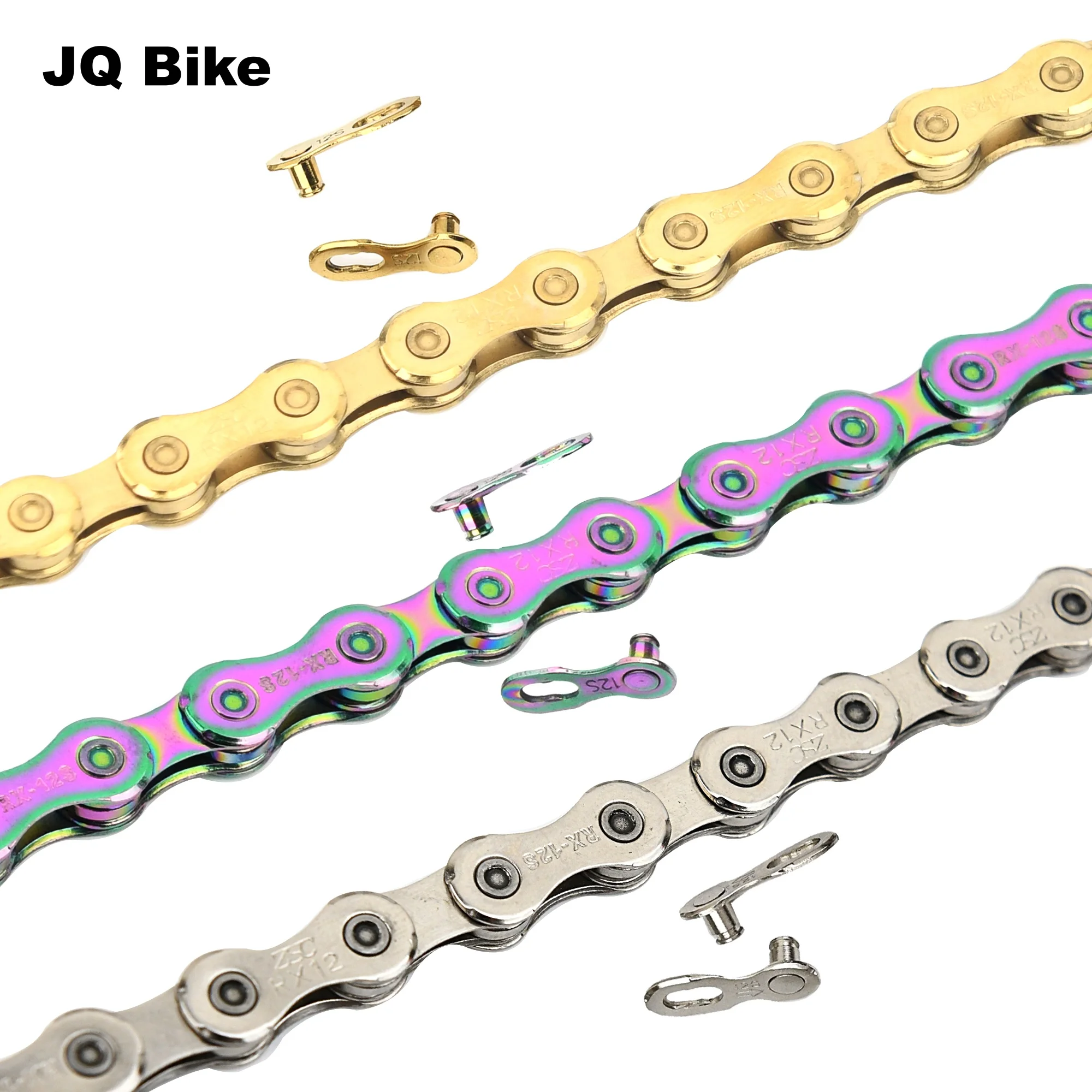 

12-Speed Bike Chain, 1/2 x 11/128 Inch, 126 Links, Silvery,Golden, Rainbow Colors,Fit for Most Bikes