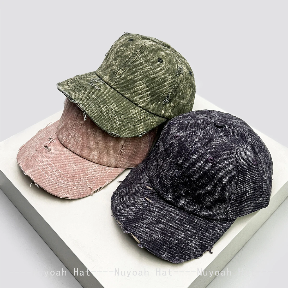 

New Men Women Bandhnu Broken Style Solid Baseball Hats Sunshade Street Versatile Distress Peaked Caps Personal Fashion Outdoor