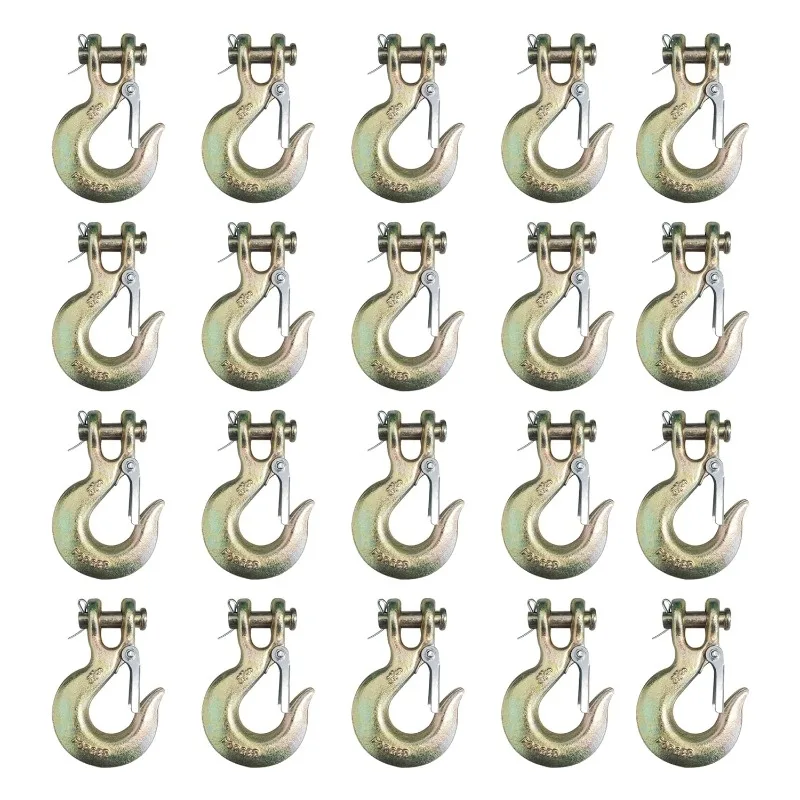 

Heavy-Duty 5/16" Forged Steel Clevis Slip Hooks with Latch, 20 - Pack G70 Tow Chain Grab Hooks , Trucks & Transport Towing