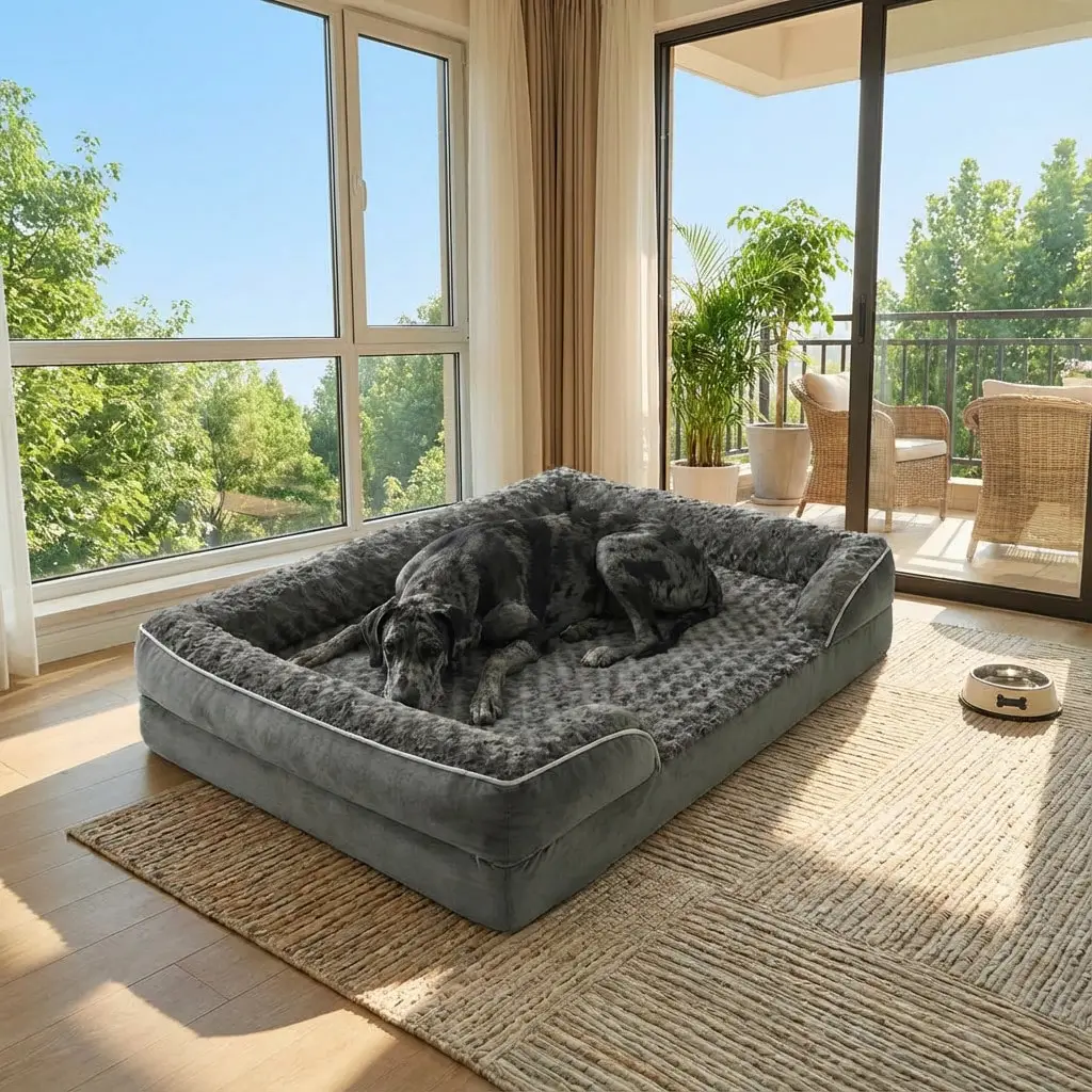 

Sized Dog Premium Memory Foam Dog Bed,48 Inch Orthopedic Pet Bed For Senior Dogs, Easy To Clean Cover Ortho