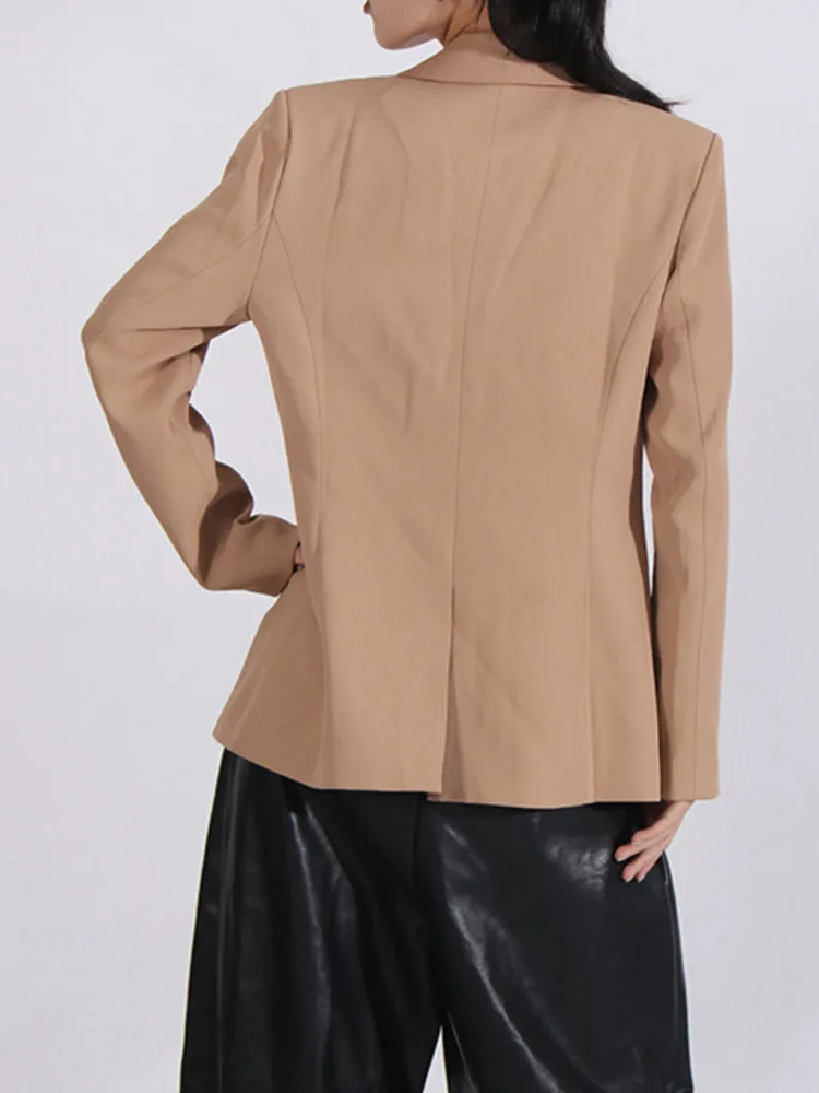 TLXT Fashion Spliced Design Blazers Women's Notched Single Breasted Office Lady Khaki Jackets Female 2025 Spring New XK1027