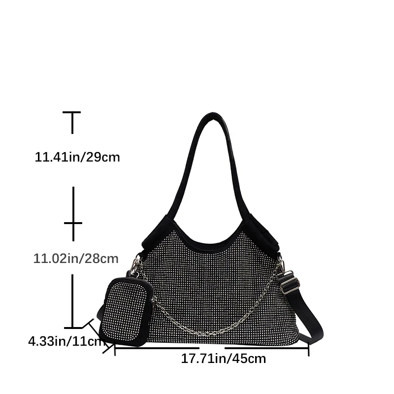 New Diamond Tote Bags for Women High Quality Large Shoulder Bag Cute Purses Crossbody Bag Designer Handbag Full Diamond Satchel