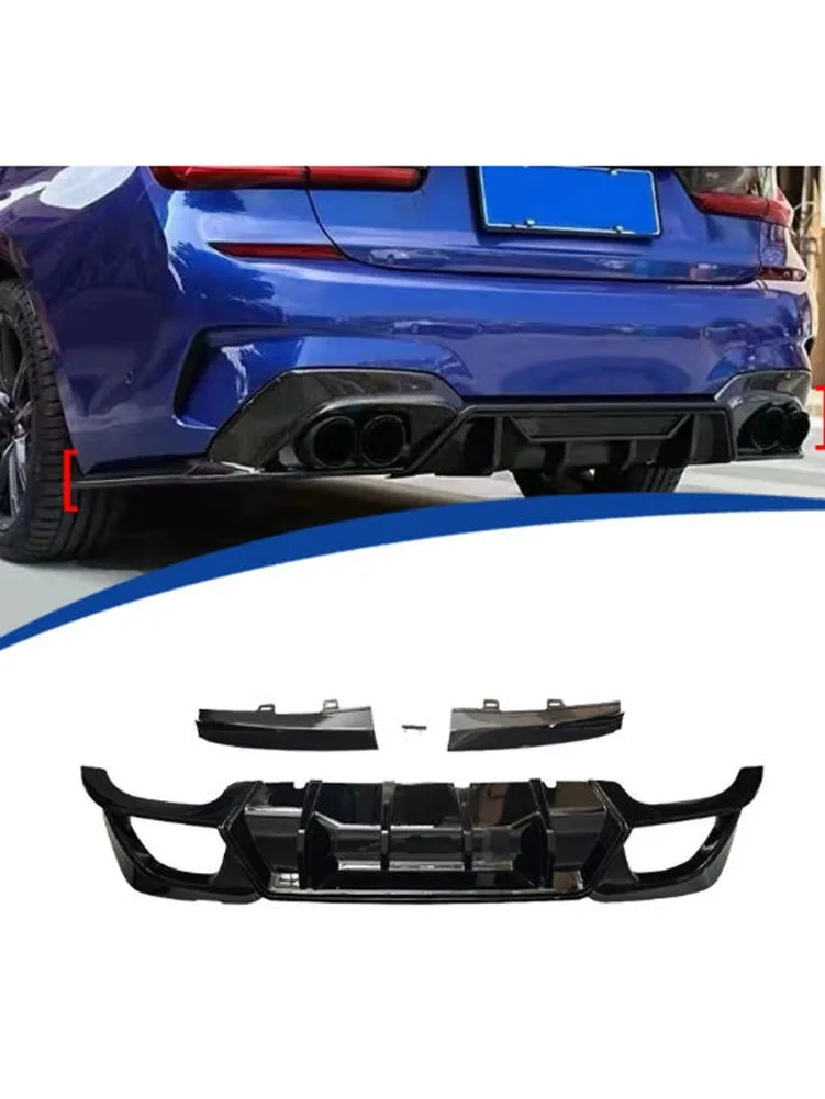 Achterbumper Staart Diffuser Lip Spoiler Lip Diffuser Met Side Splitters Voor Bmw 3 Serie G20 G28 M Sport 320i 330i 2019-2022 - afbeelding 2