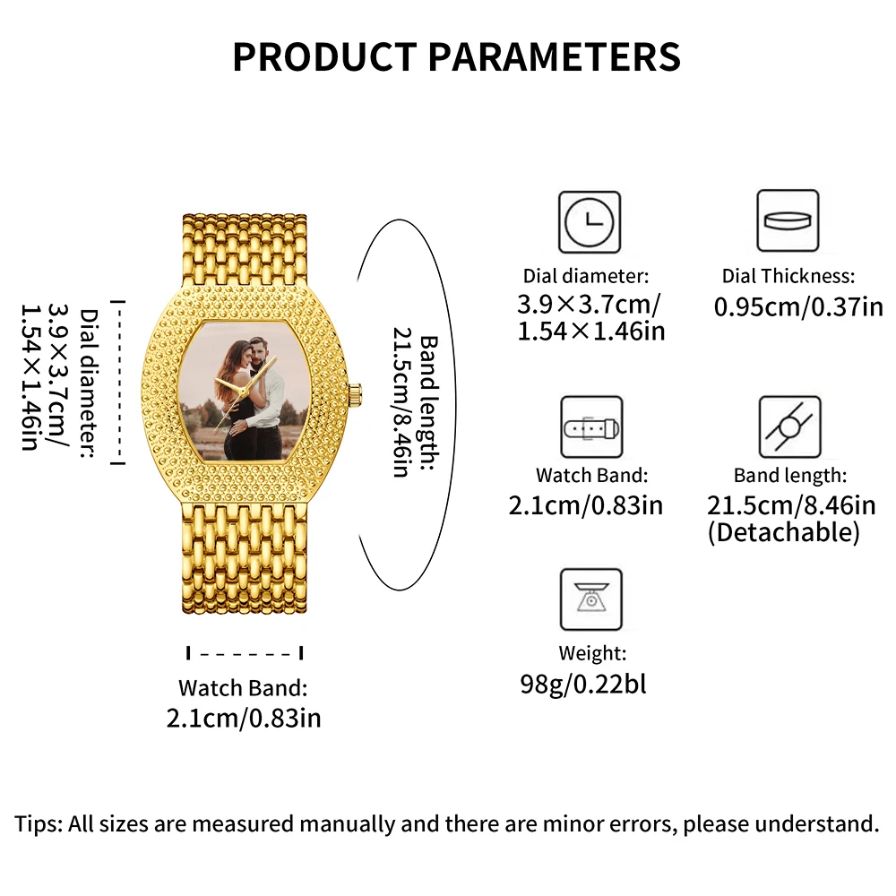 Um relógio personalizável em forma de barril. Você pode personalizar com um logotipo da empresa, família ou fotos de animais de estimação. Compre com um presente requintado p