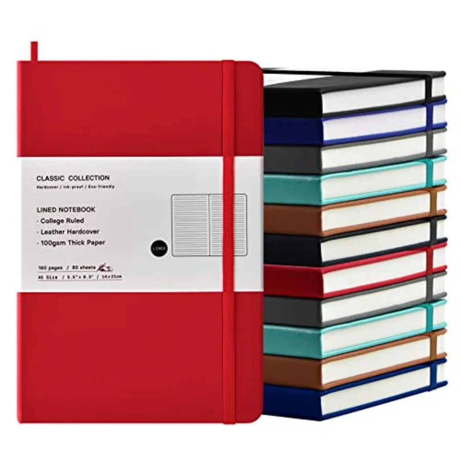 

Блокноты A5 оптом, 10 страниц, плотная бумага 100 г/м², 8,3 x 5,5 дюймов, твердая обложка, линованные, кожаные, для письма, офиса, школы