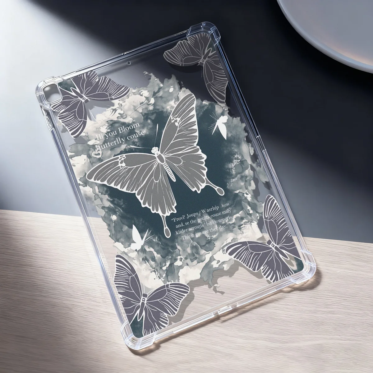 High Transparency Printed Tablet Case for Samsung Galaxy Tab S9 S10 FE A9 A11 S7 S8 S9 Plus Cover Butterfly Inspirational Quote