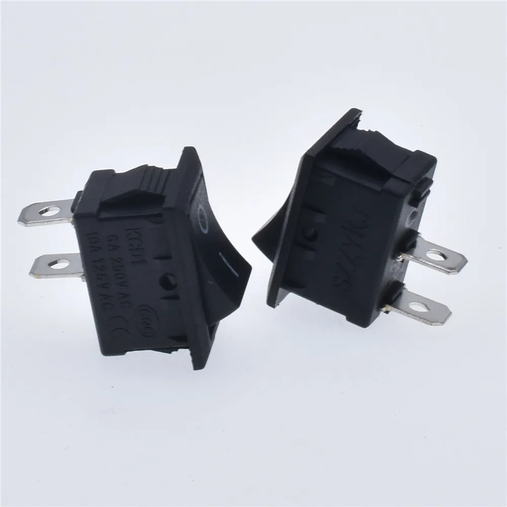 Balancim On/Off Snap-in, Interruptor de Botão, Preto e Branco, 10A, 125V, 10A, 21x15mm, SPST, 2Pin, 6A, 250V, KCD1, 5 PCes, 10 PCes