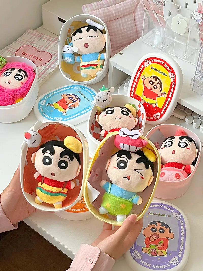 Crayon Shin-Chan Yummybox Plush Lunch Box Series, Toy Doll, Pendant Collection, Decoração bonito, Aniversário Presente, Série