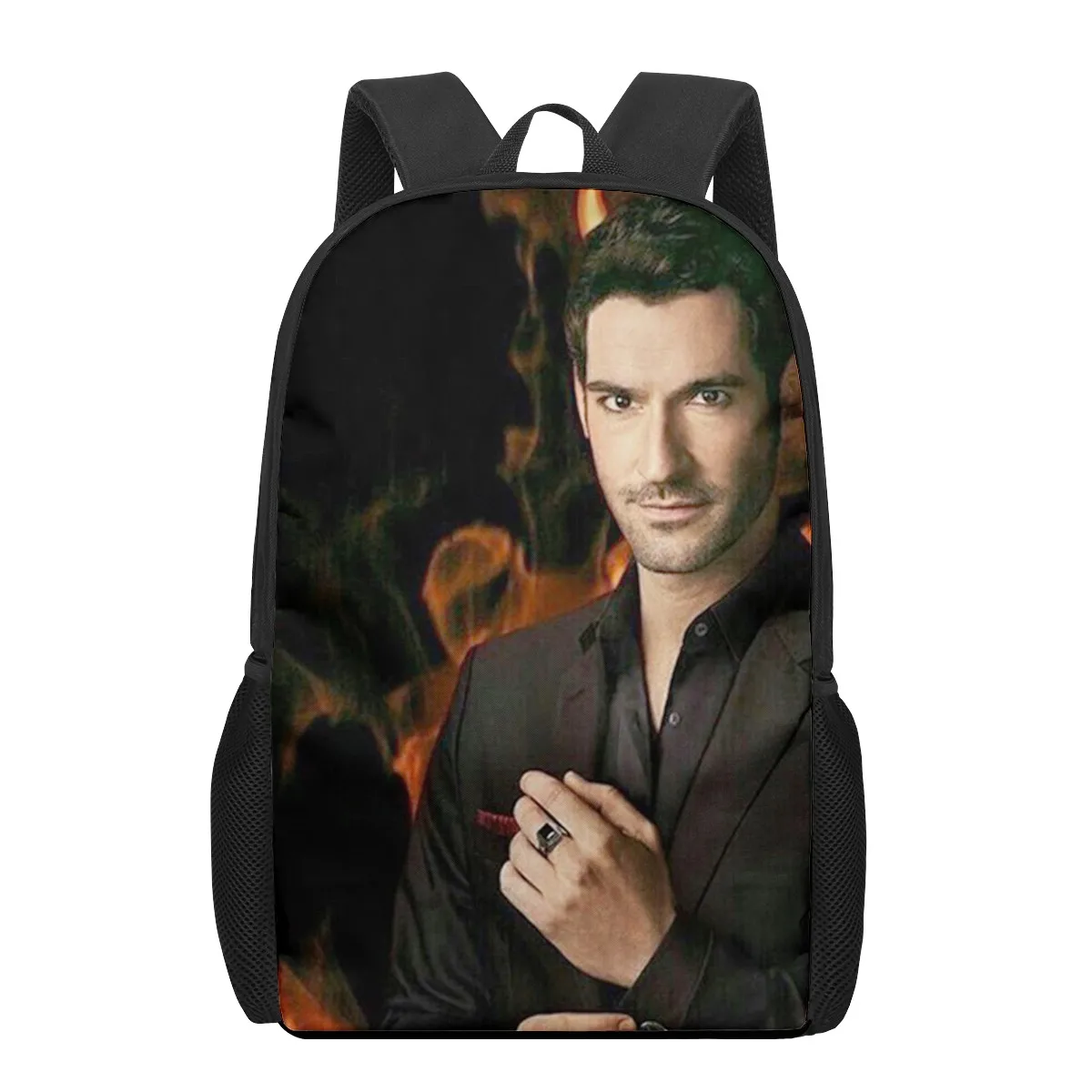 Demônio lucifer morningstar 16 polegada sacos de escola 3d impressão crianças mochila mochilas preto para adolescente meninas meninos crianças