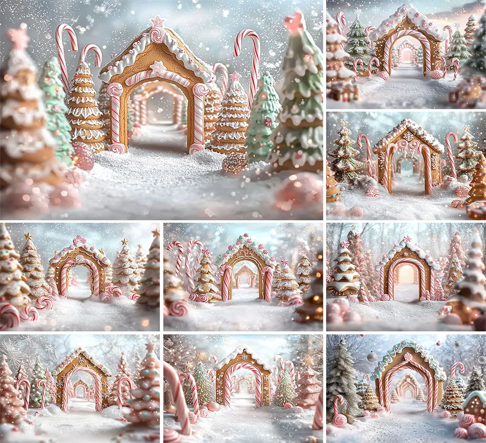 

Mehofond Photography Backdrop Candy Canes Christmas Family Holiday Party Xmas Gingerbread Magical Winter Wonderland Background