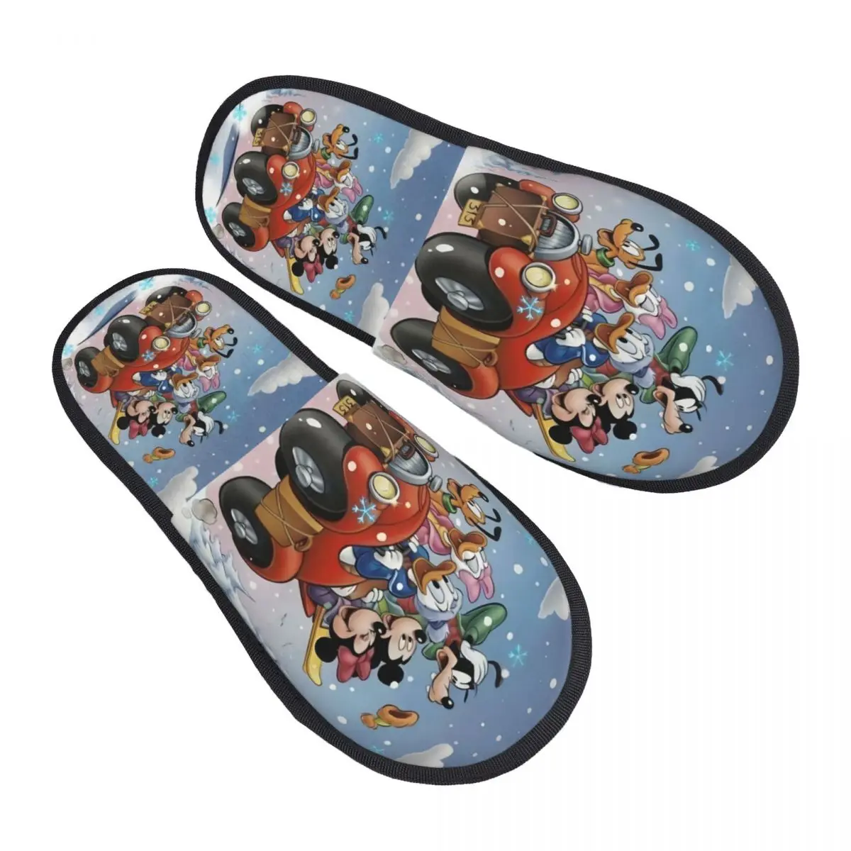 

Домашние тапочки с принтом Микки Мауса и Дональда Дака, уютные теплые пушистые тапочки из пены с эффектом памяти в стиле аниме, домашняя уличная обувь
