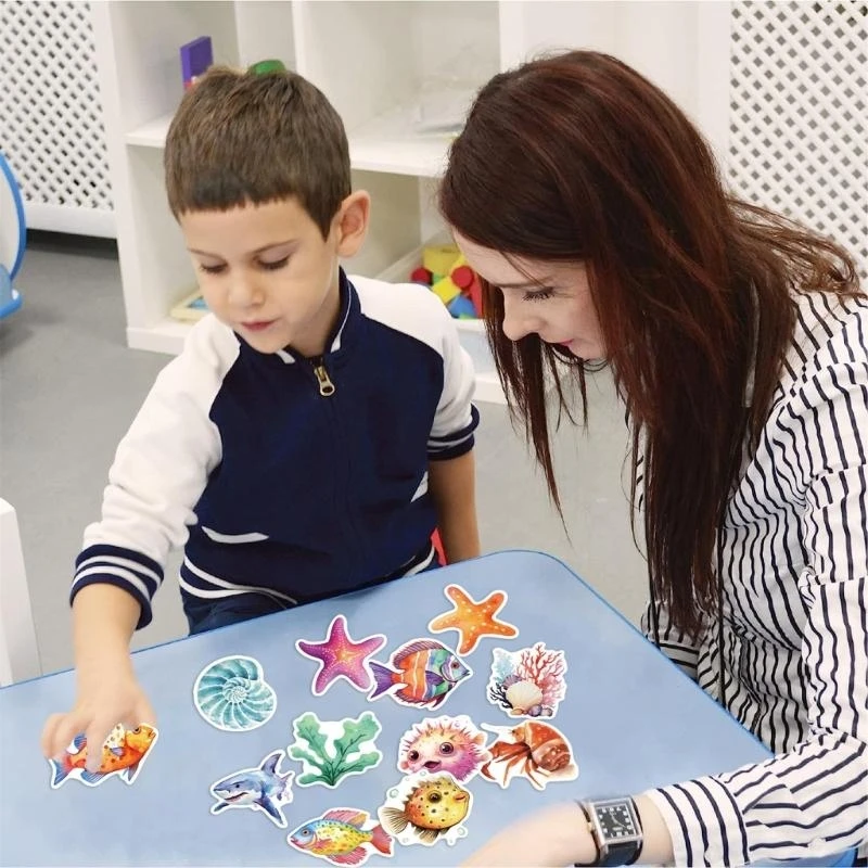 

200x/Set Self-Adhesive Stickers Sea Animal Stickers Ocean Stickers Fish Stickers for Laptops Scrapbooking Decorations