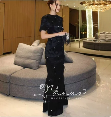 customized  Dress Luxury Birthday Evening Dress Ankle Length Short Sleeves Summer Elegant Wedding Party Gowns For Women Arab