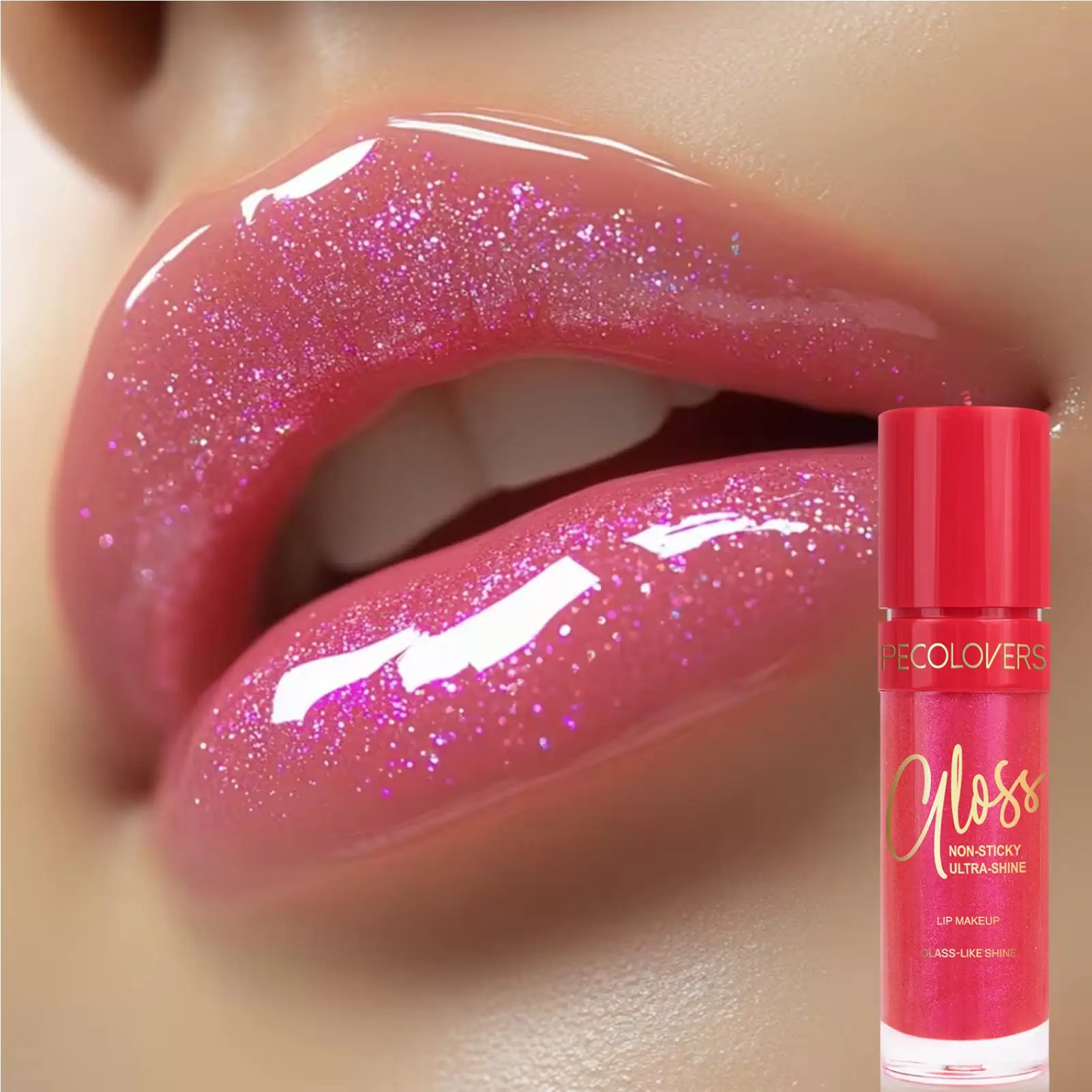 1 Stück bunter Lipgloss, Lippenstift, Lippenöl, Lippentönung – natürlich, langanhaltend, feuchtigkeitsspendend, nährend, pigmentiert, glänzend, glitzernd