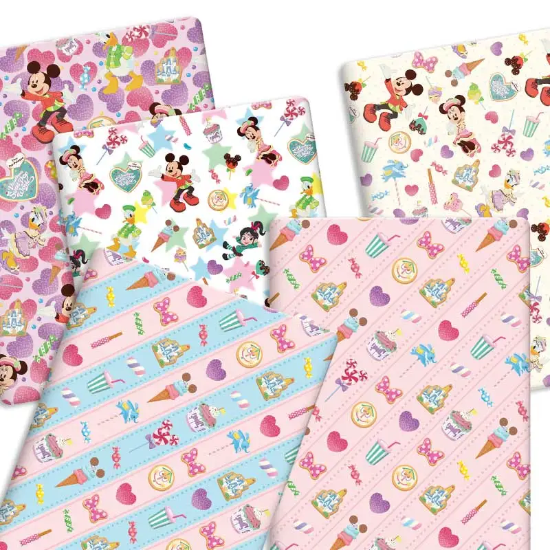 

Disney fabric 140x50CM Cartoon cotton fabric Patchwork Tissue Kid Home Textile Sewing Doll Dress Curtain Polyester cotton Fabric