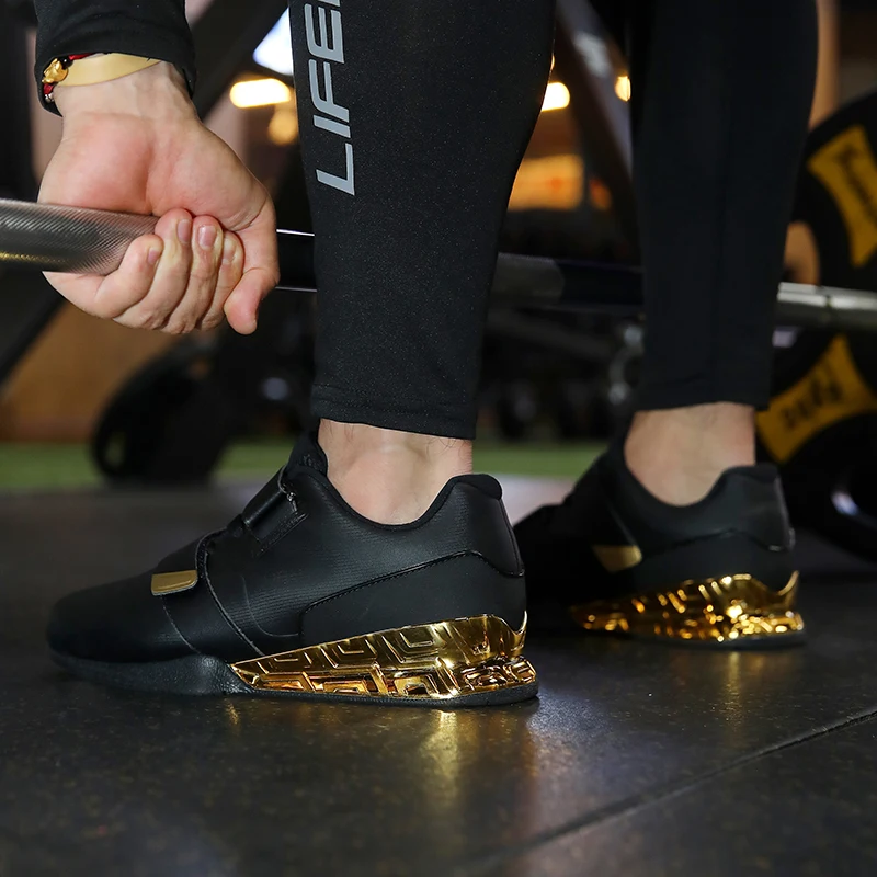 Fashion Classic Brand Hook & Loop Weightlifting Shoes Mens Womens = Fitness Deep Squat Hard Pull Shoes Casual Shoes