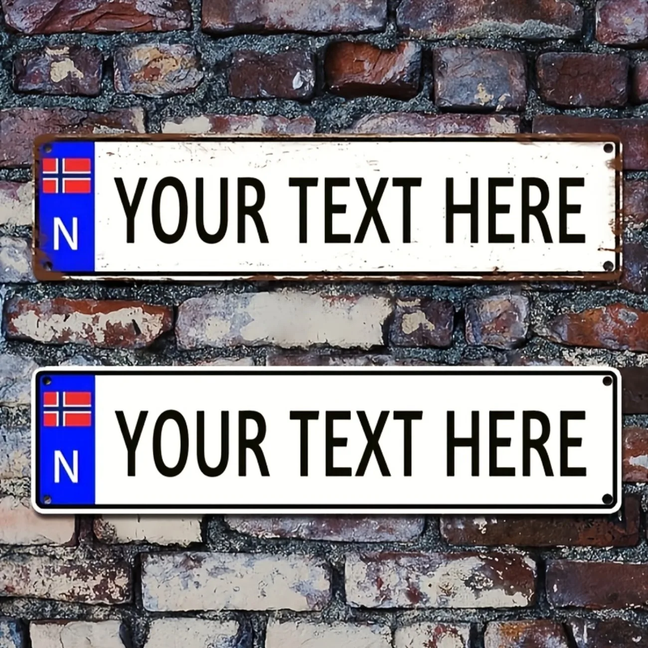 Personalized Custom Norwegian Vintage Metal Sign Home Bar Car & Outdoor Decor (For Decoration Only)