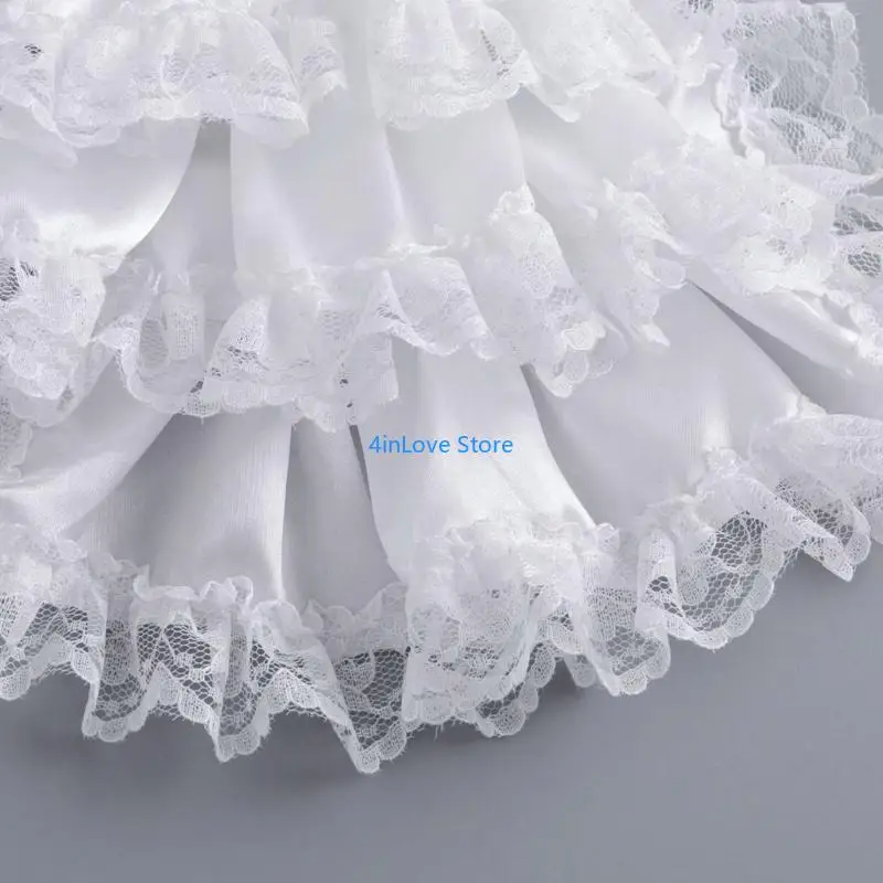 T4MD Victorian Colonial Jabot Set Ruffled Lace Necktie Collar with Wrist Cuffs Set