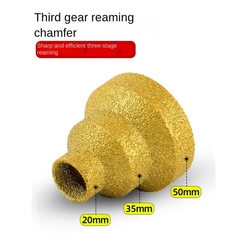 A23T 20-35-50mm Diamond Chamfer Drill Bit Angle for Grinder Saw M14 Thread Multi-layer Conical Reamer Hole Opening Trimming
