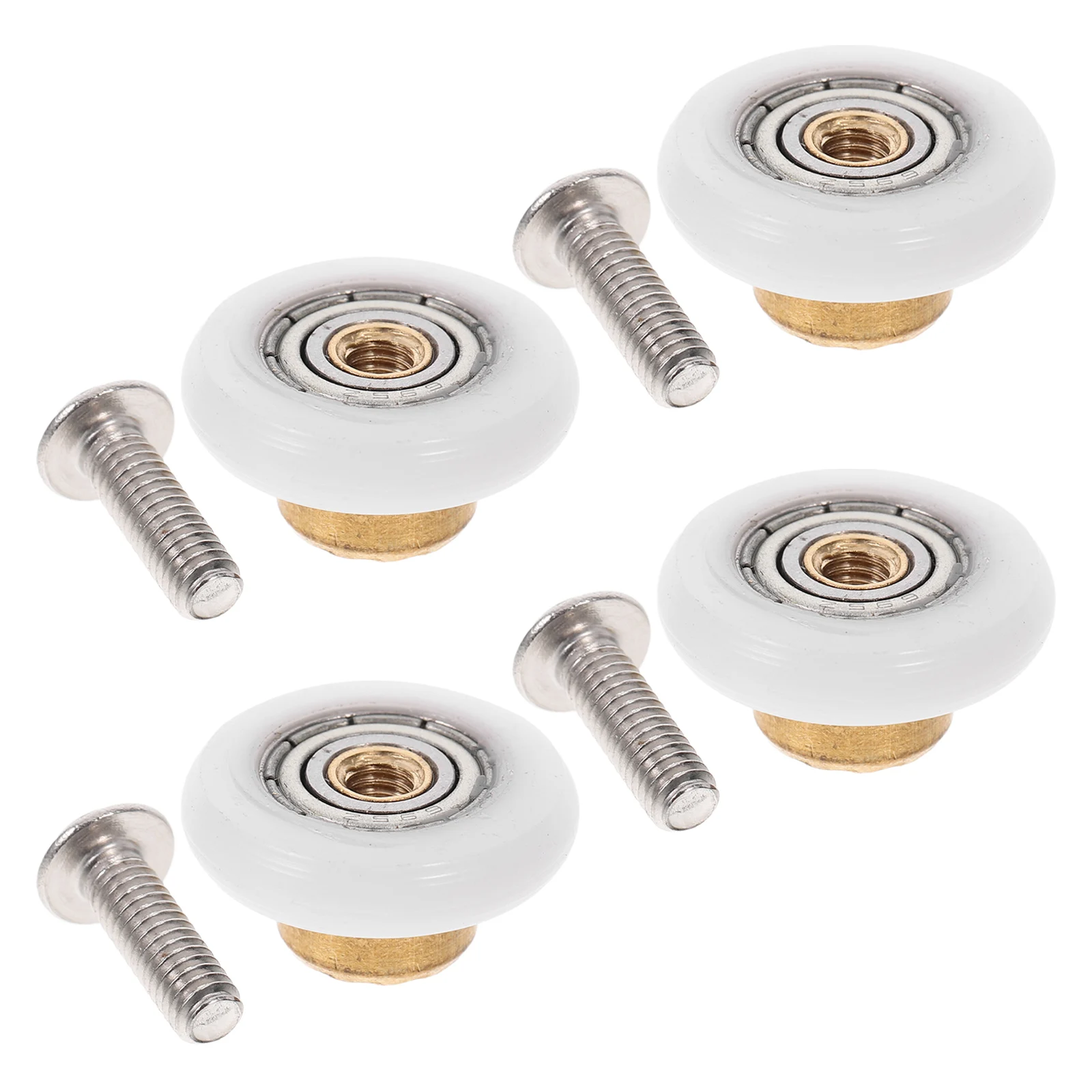 

4pcs Sliding Door Rollers Bathroom Shower Nylon Round Pulley Curved Bearing Hardware Replacement Glass Door Parts Quiet Durable