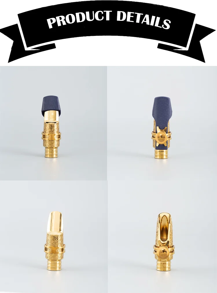 JOYLITE Vergoldetes Sopran-Saxophon-Mundstück aus Metall | Professioneller Jazz-Ton | Massives Messing | Größen 5-8 | Direkt ab Werk – Detail 7