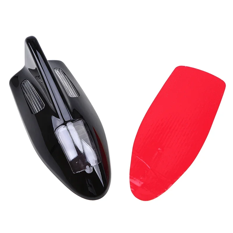 Car shark fin antenna solar roof with anti rear end warning light antenna Accessories - suitable for all cars