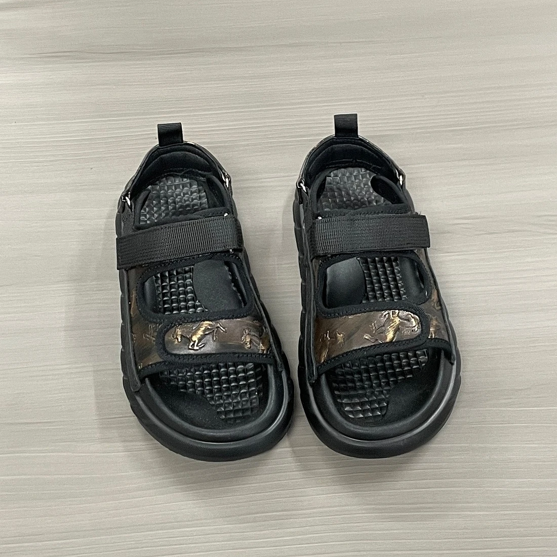 Jinyu New Color Blocking Sandals Breathable Genuine Leather Stitched Sides Durable Fashionable Personality Boy's Beach Shoes