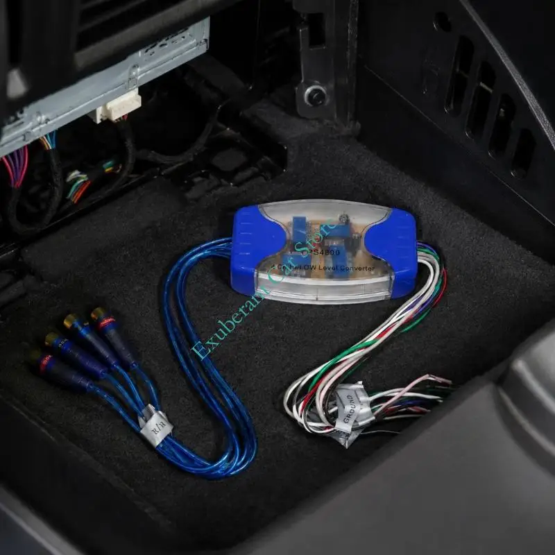 12V Car High to Low Level Converter with Four Channel Conversion and Line Output for Aftermarket Amplifier System Upgrade