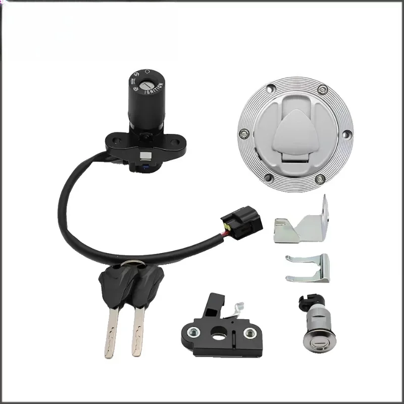 Motorcycle Key Set Lock Fuel Tank Cap Electric Door Lock Suitable for Loncin Promise Cruise Prince LX250-22 CU250