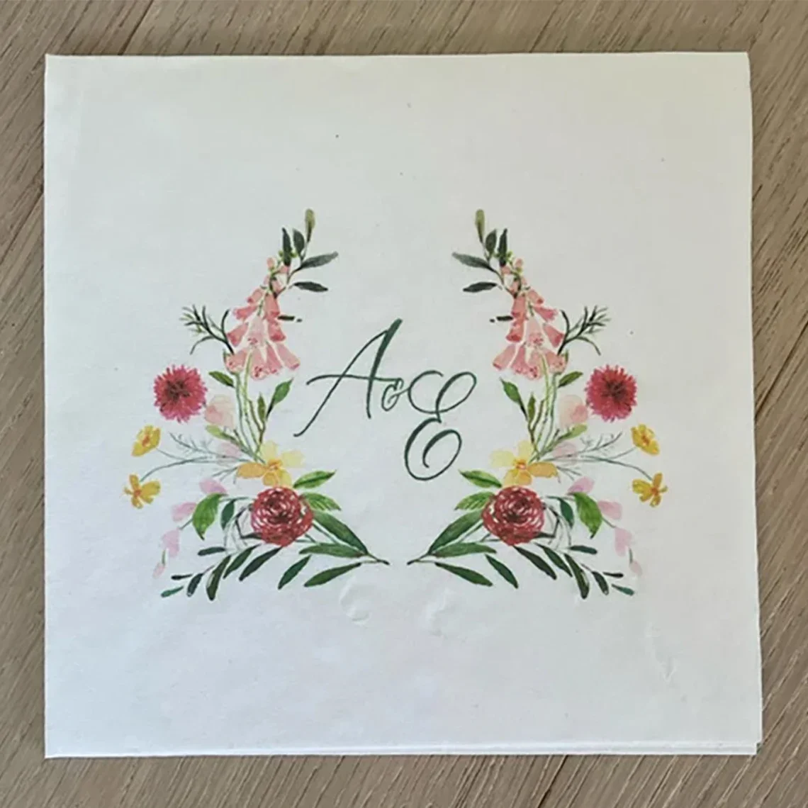 50pcs Custom Wedding Cocktail Napkins, you provide your artwork! Personalized Cocktail Napkins, White or Ecru printed full color