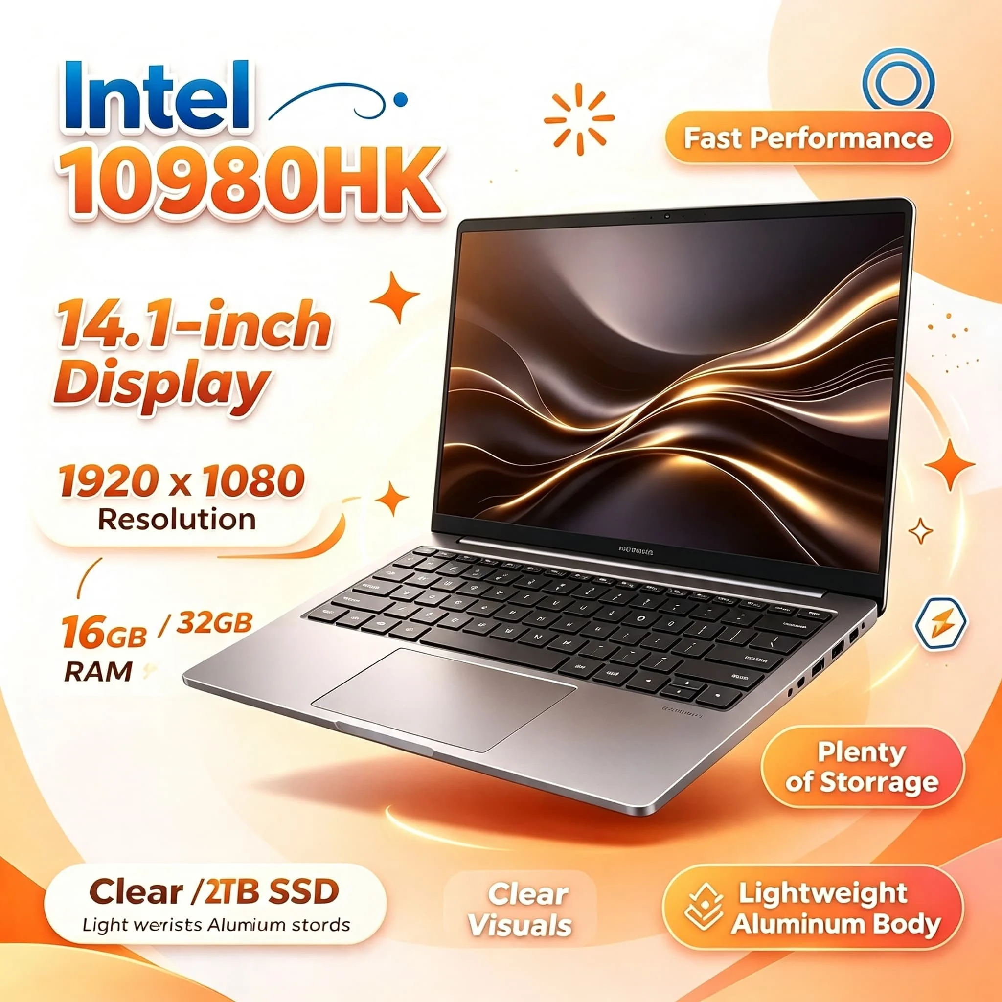 2026 Intel Core i9 10980HK Windows Laptop 14.1 Inch 16GB RAM 1TB 2TB SSD 1920x1080 HD Gaming PC Gamer 2026 Pro Max Unit New