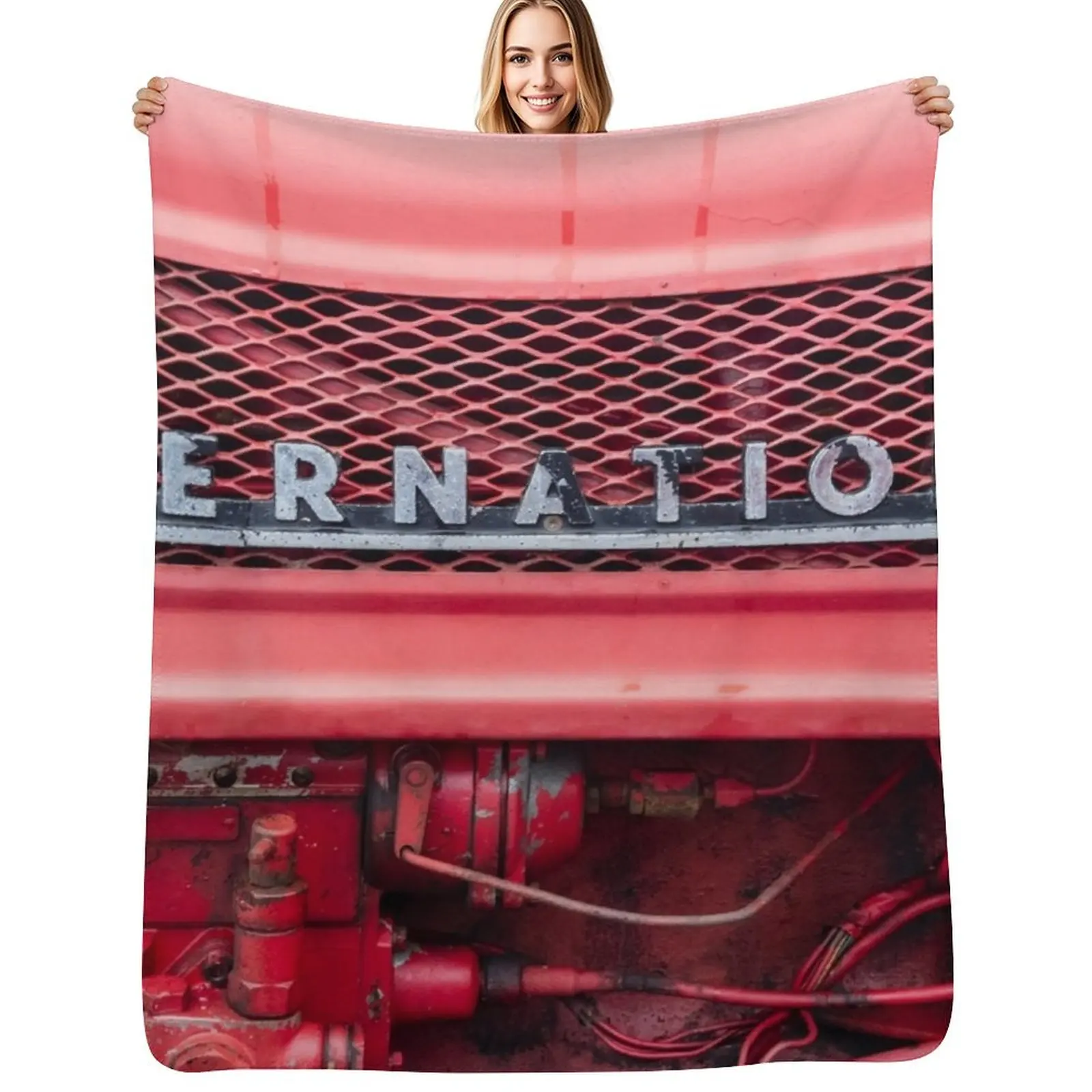 

Vintage International Tractor Badge Throw Blanket blankets and throws Sofas Moving Soft Blankets