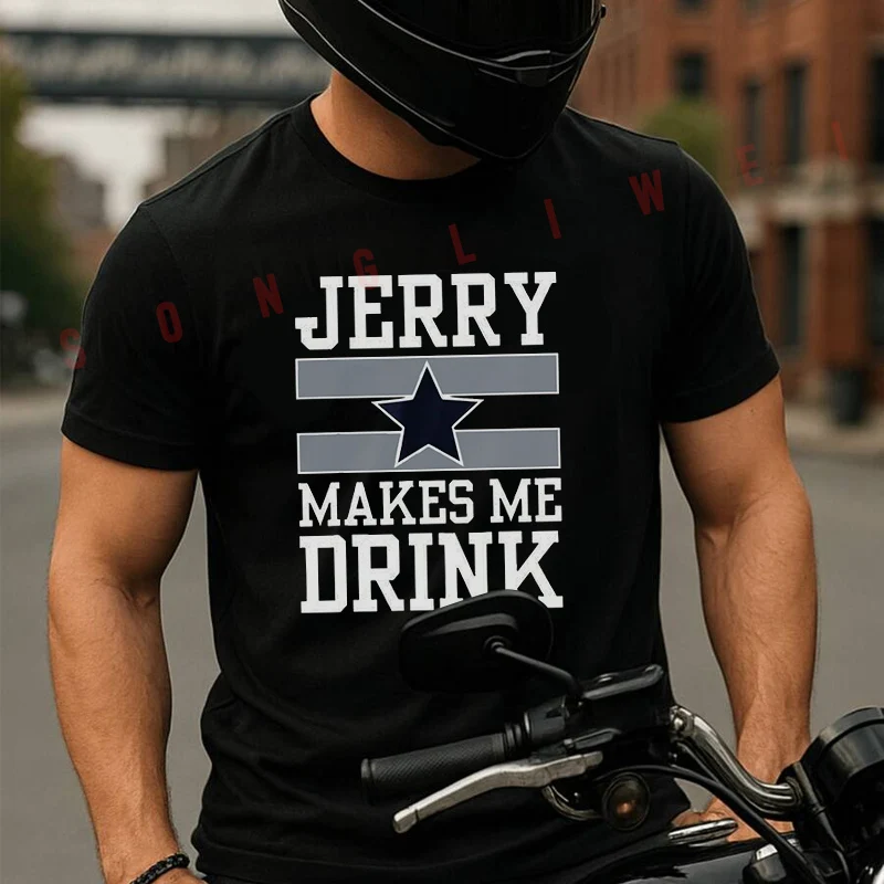 

Motorcycle Makes Me Drink Graphic T-Shirt Cotton Men Summer TShirts Casual Short Sleeve Round Neck Tees