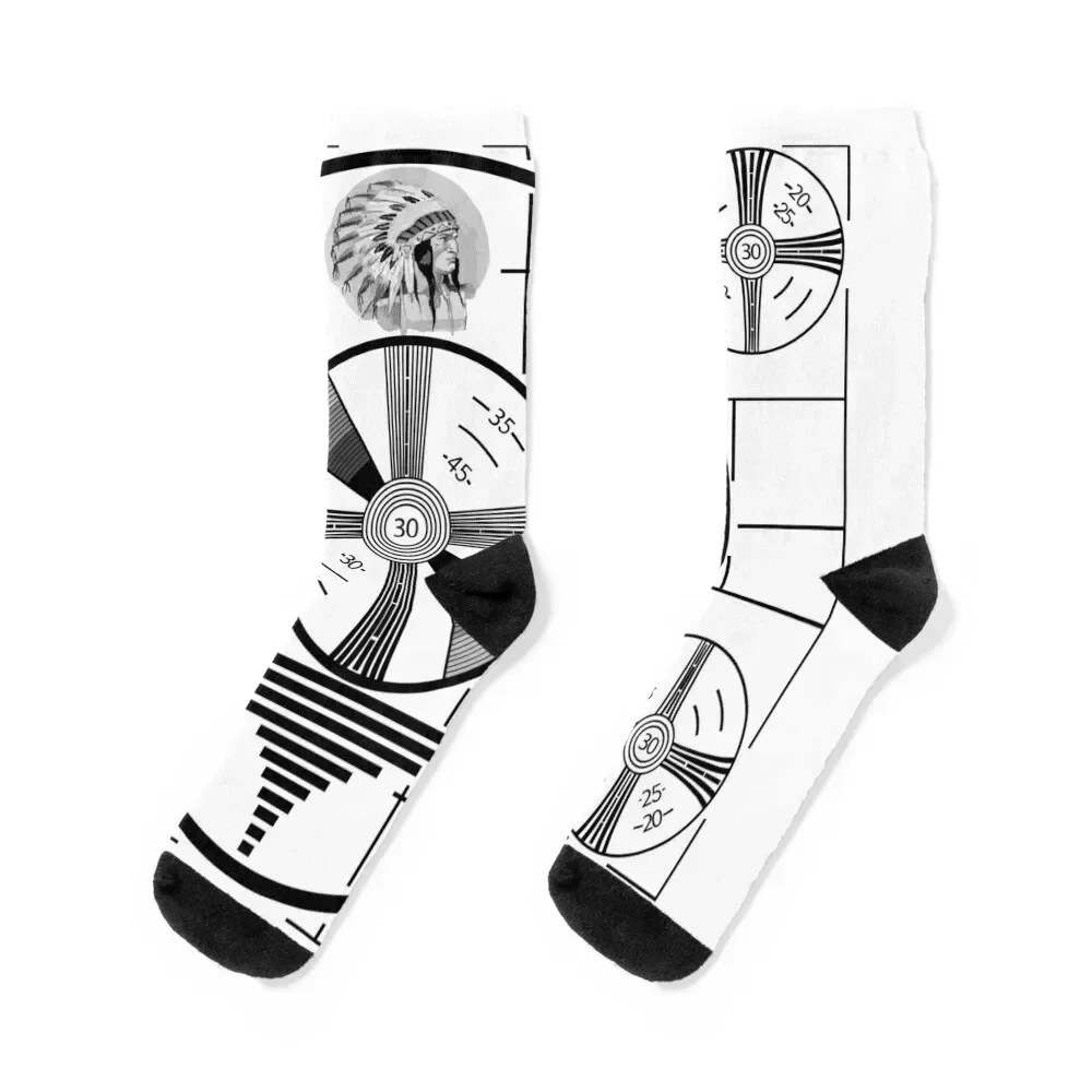 Indian Head Test Pattern Socks custom sports soccer anti-slip winter thermal valentine gift ideas Ladies Socks Men's