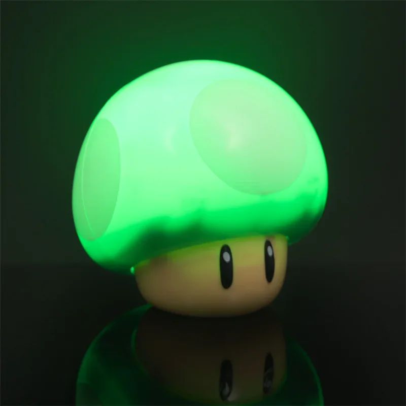 Cartoon Super Mario Bros Night Light Mushroom Toad LED Sound Effect Decorative USB Rechargeable Night Light Bedroom Table Lamp